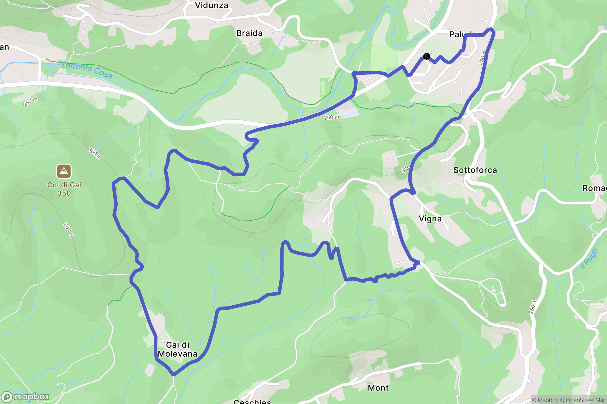 Paludea : carte du parcours de randonnée - Italy