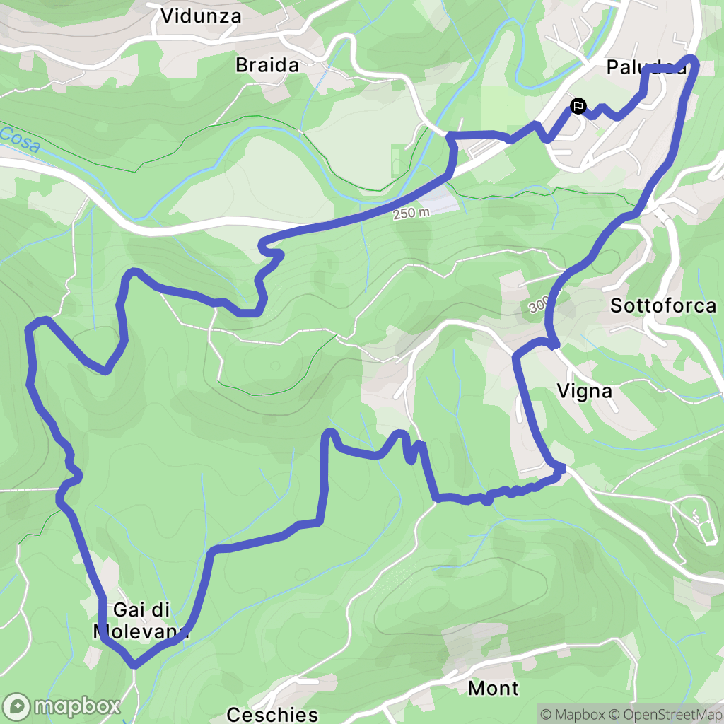 Paludea : carte du parcours de randonnée - Italy