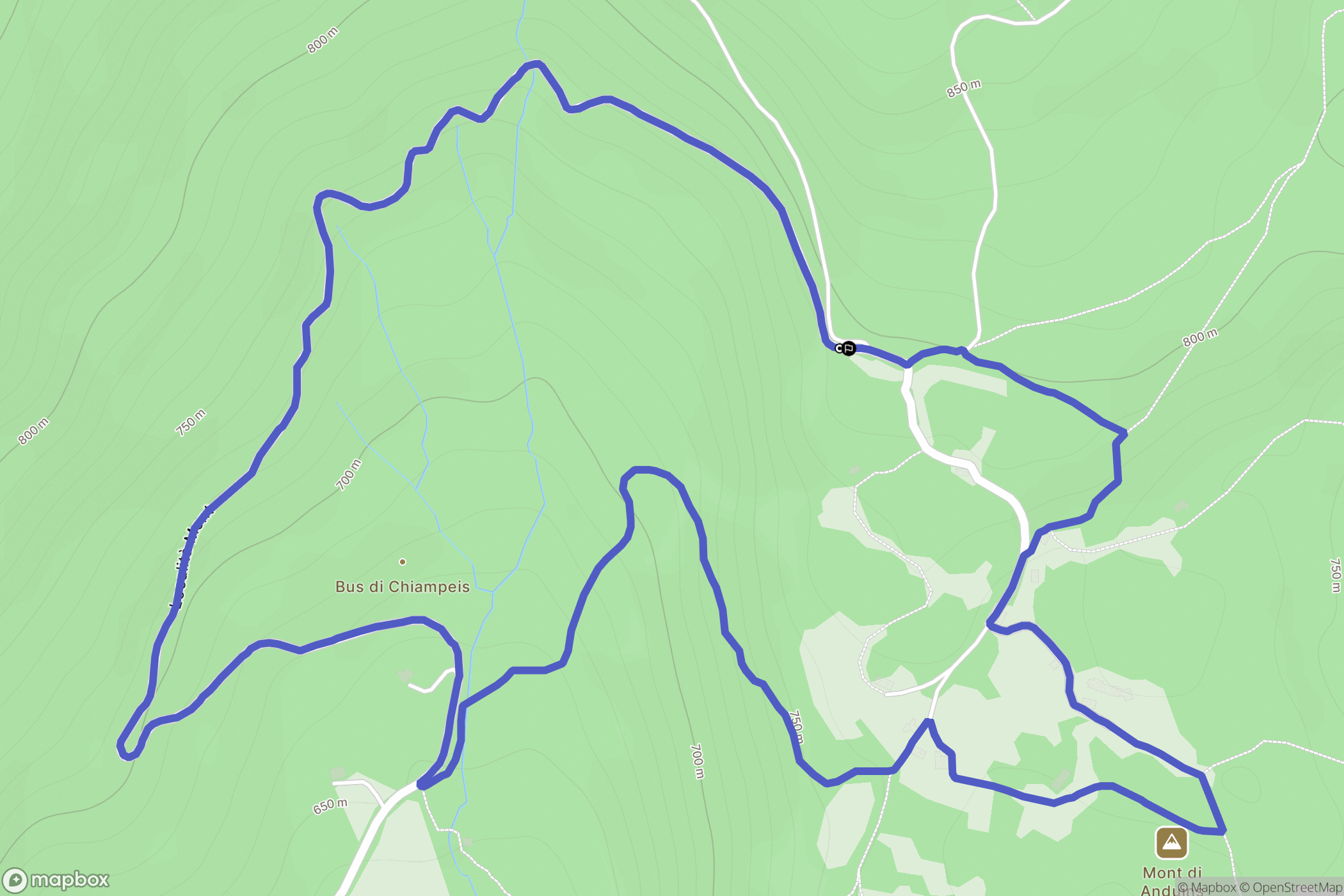  : carte du parcours de randonnée - Italy