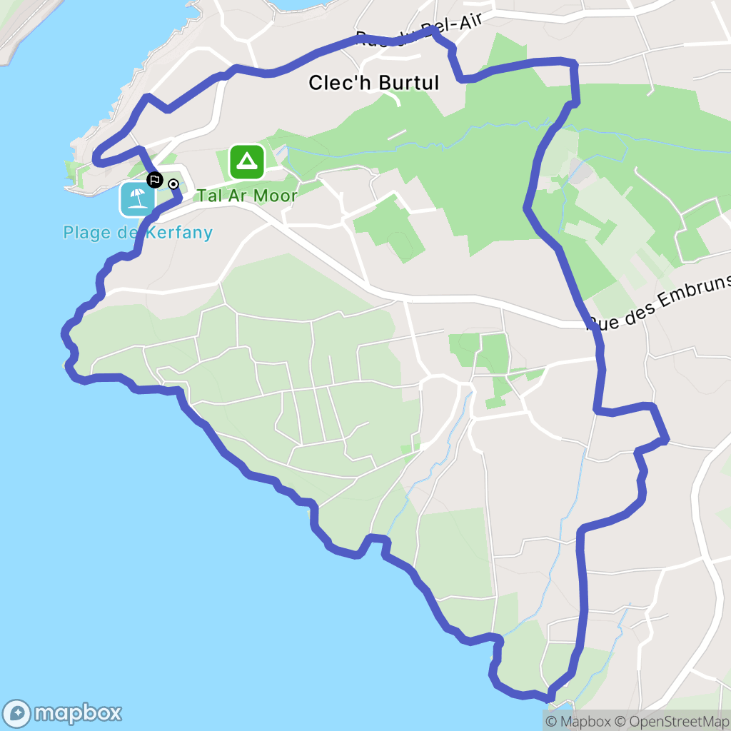 Moëlan-sur-Mer : carte du parcours de randonnée - France