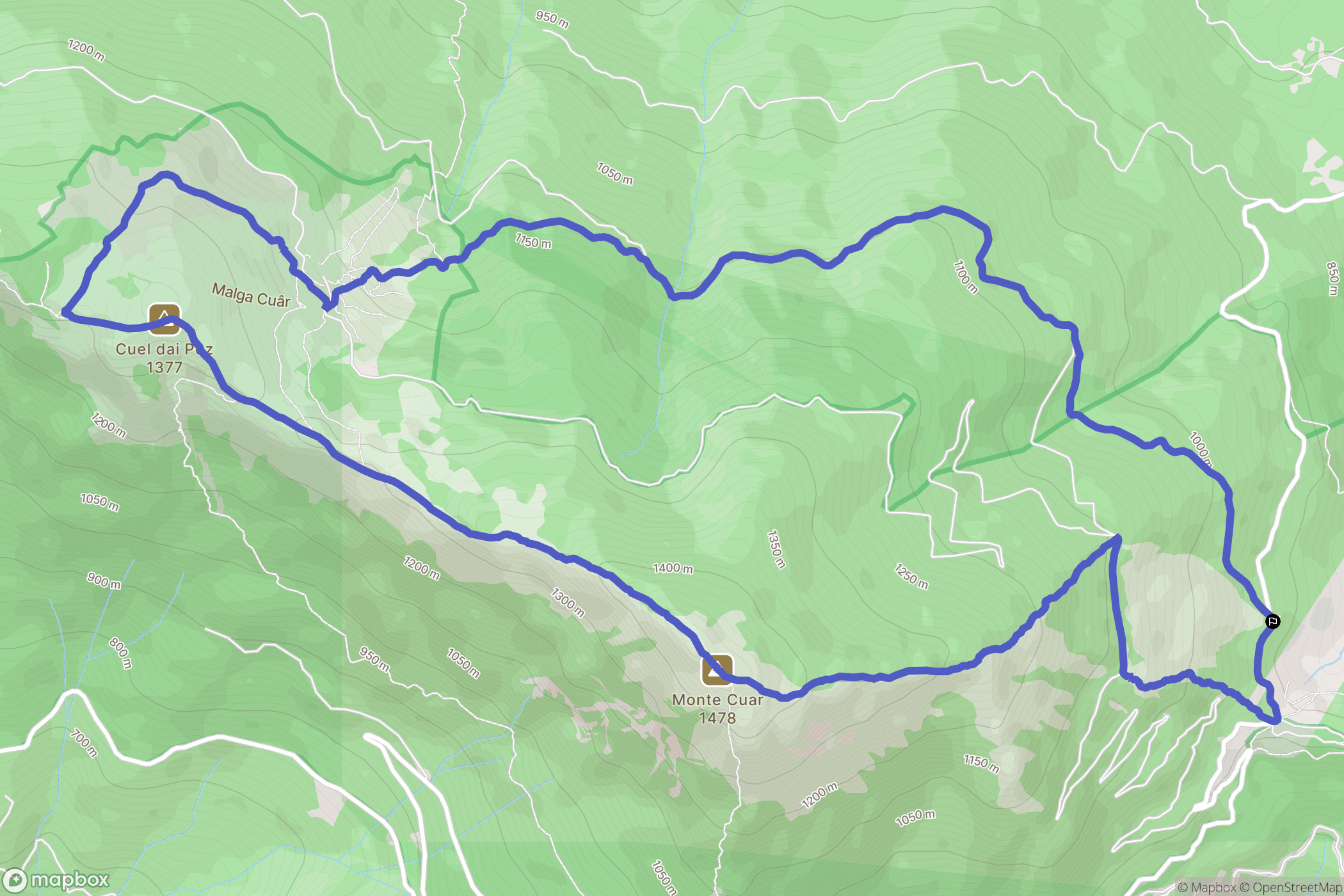 : carte du parcours de randonnée - Italy