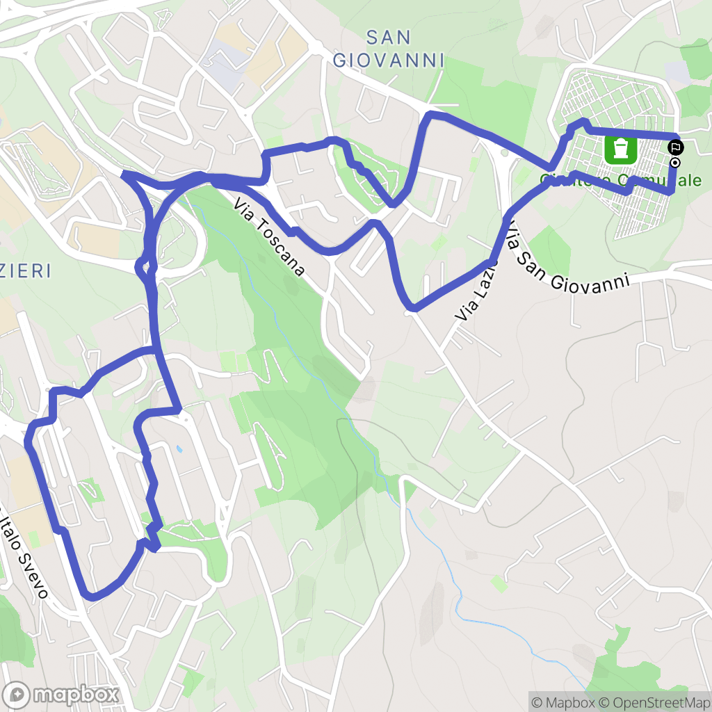 Campobasso : carte du parcours de randonnée - Italy