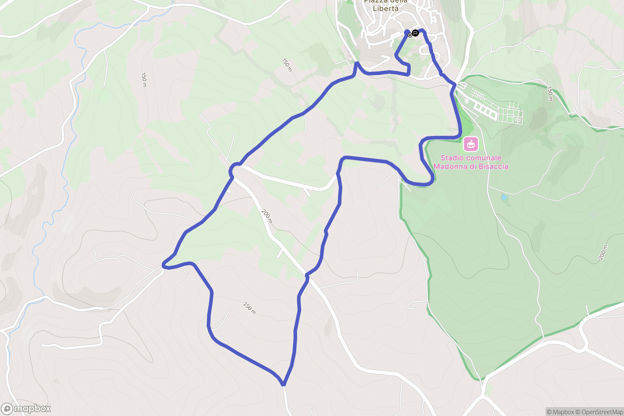 Montenero di Bisaccia : carte du parcours de randonnée - Italy