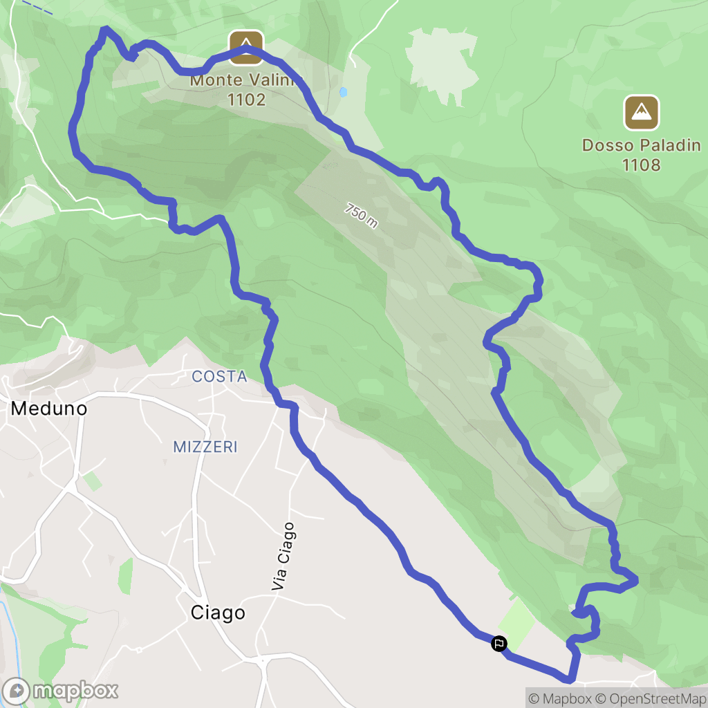  : carte du parcours de randonnée - Italy