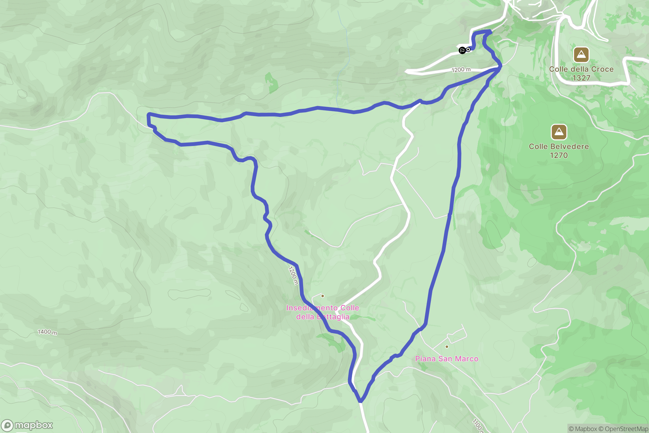 Castel del Monte : carte du parcours de randonnée - Italy