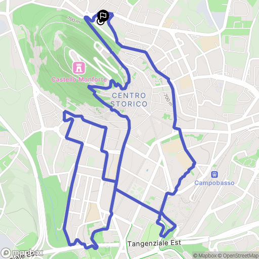 Campobasso : carte du parcours de randonnée - Italy