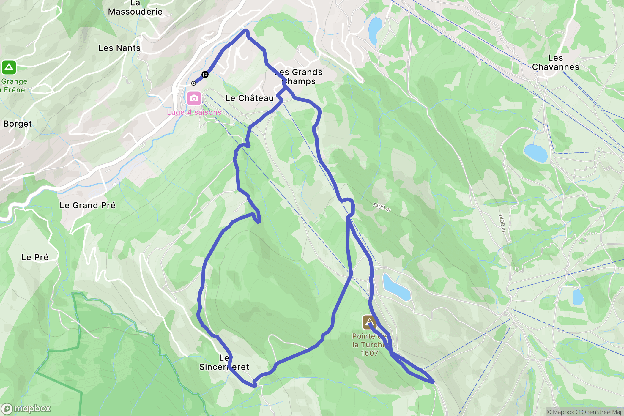 Les Gets : carte du parcours de randonnée - France