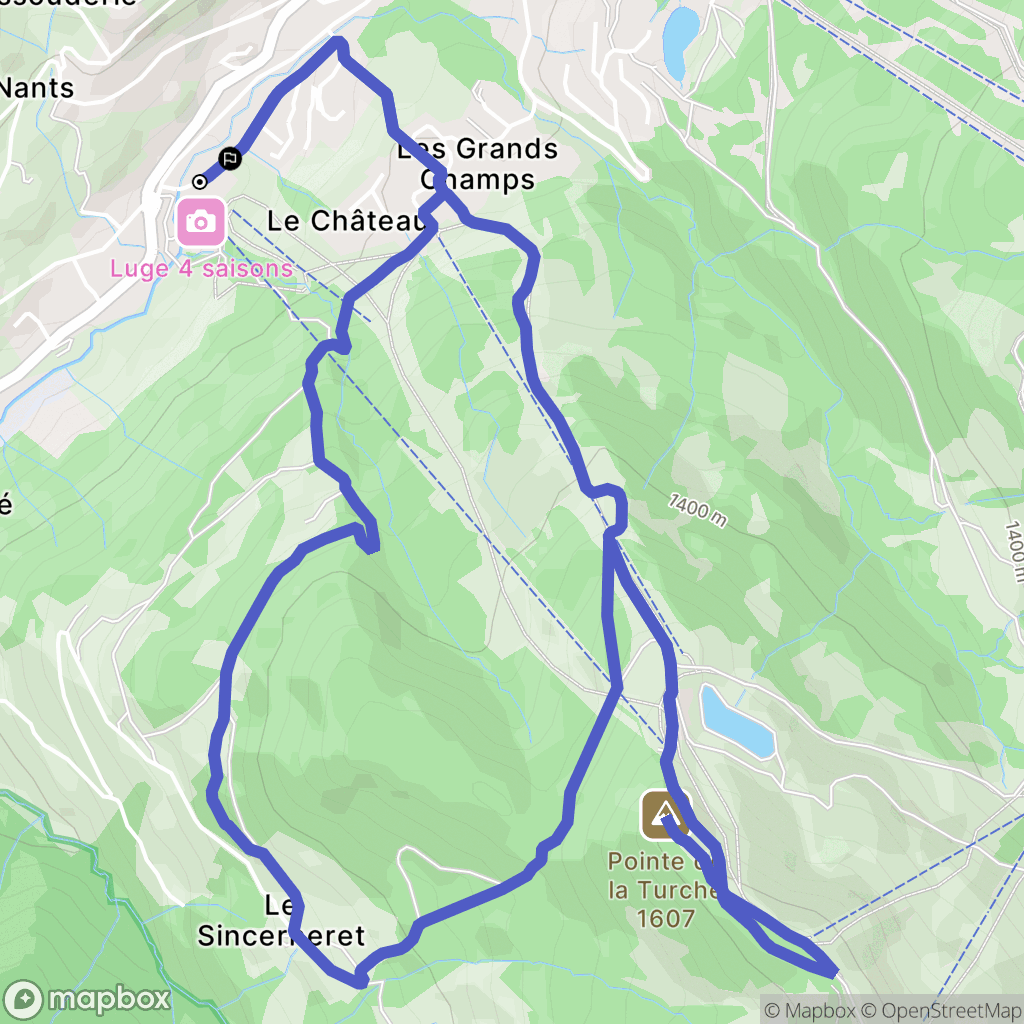 Les Gets : carte du parcours de randonnée - France