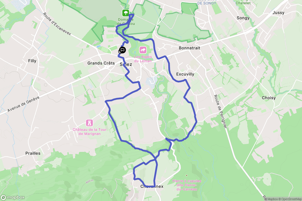 Sciez : carte du parcours de randonnée - France