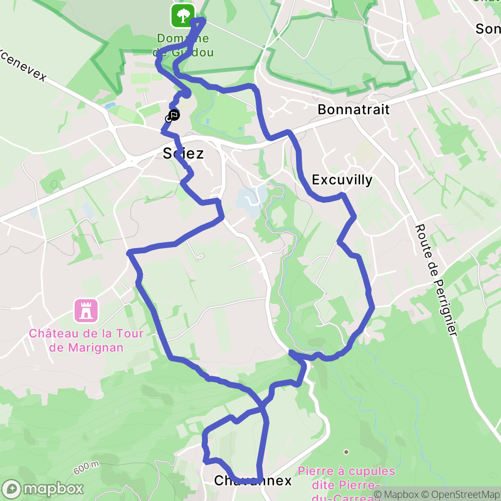 Sciez : carte du parcours de randonnée - France