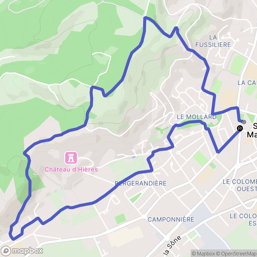 Saint-Marcellin : carte du parcours de randonnée - France