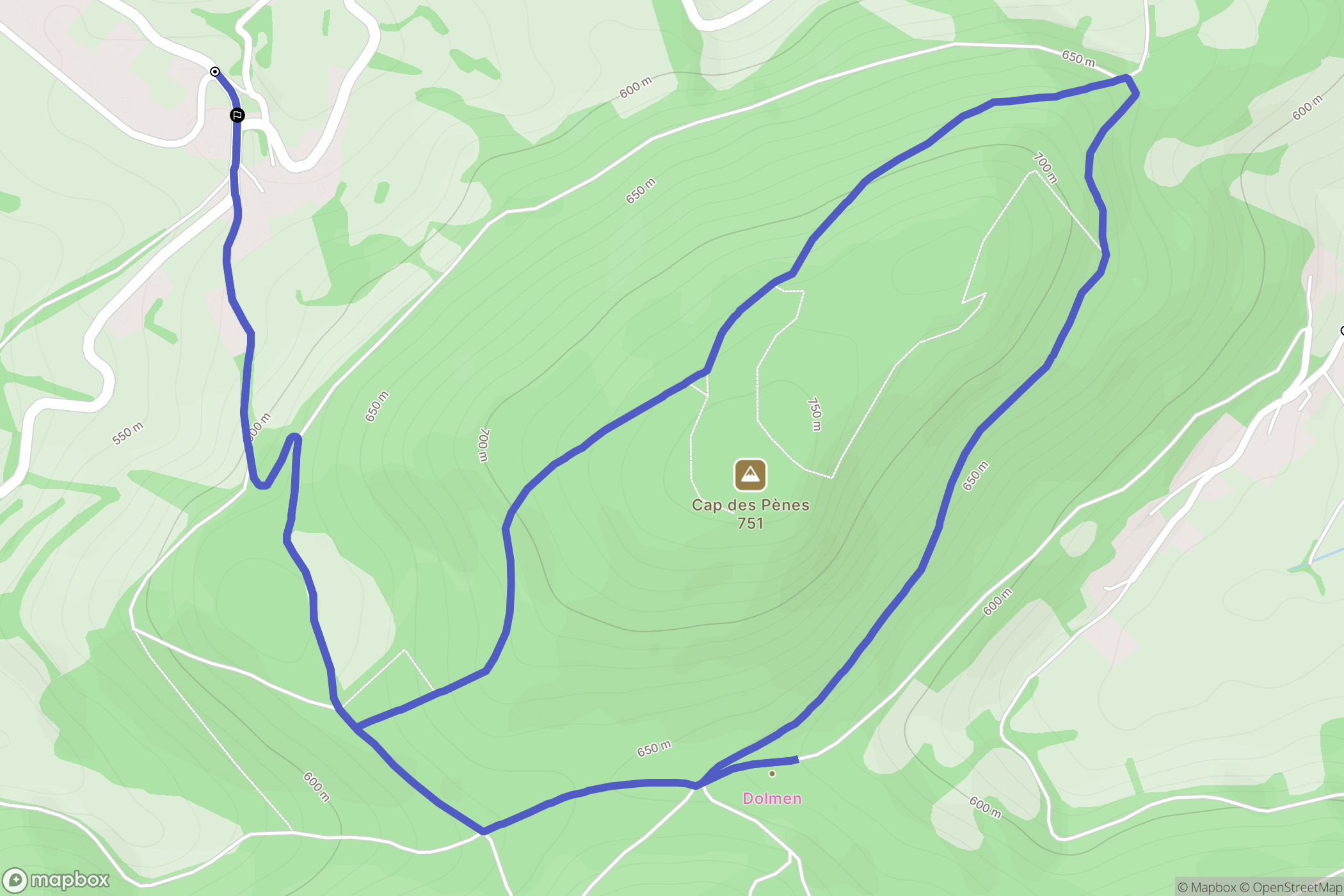 Montsérié : carte du parcours de randonnée - France