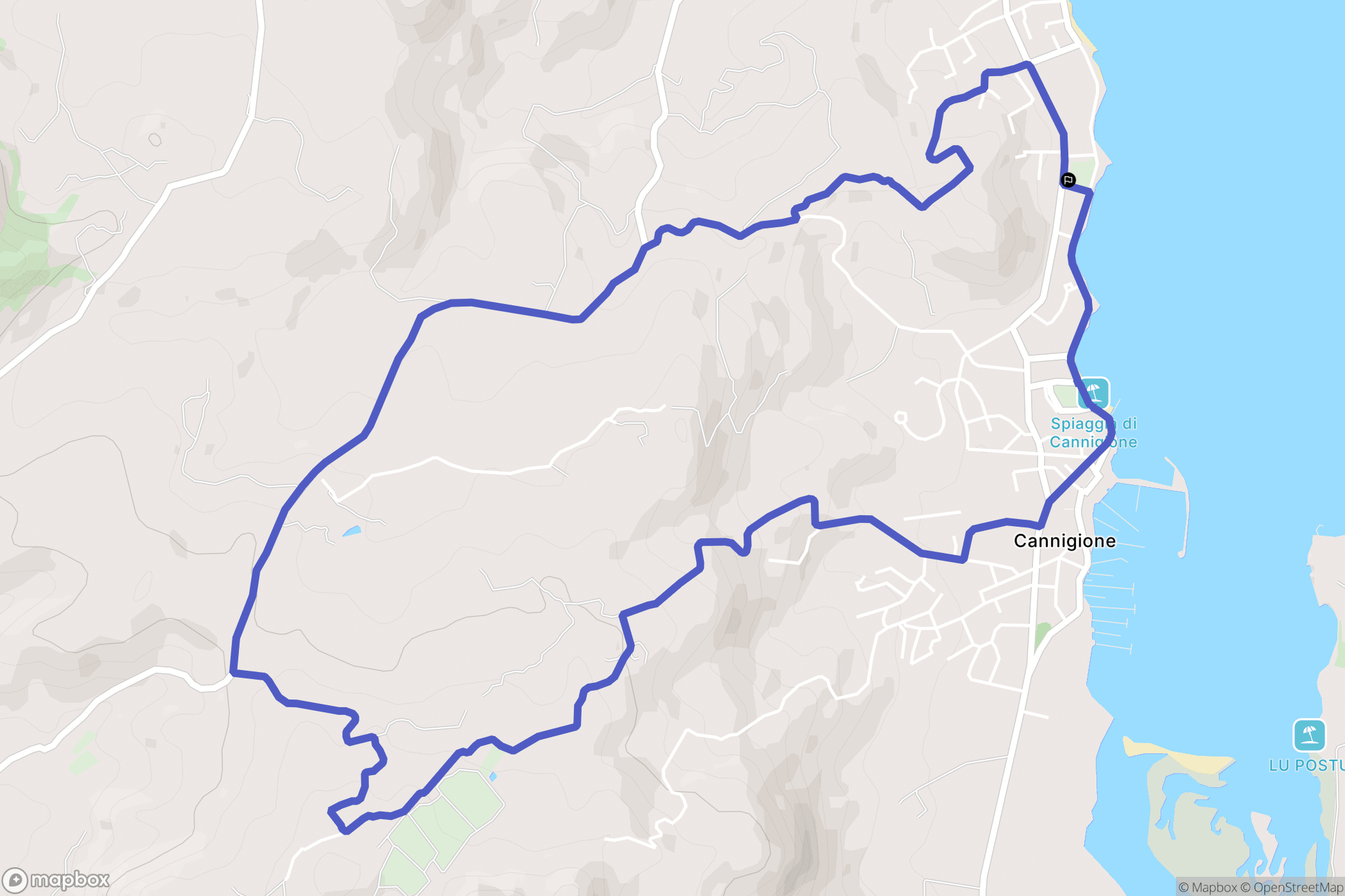 Cannigione : carte du parcours de randonnée - Italy