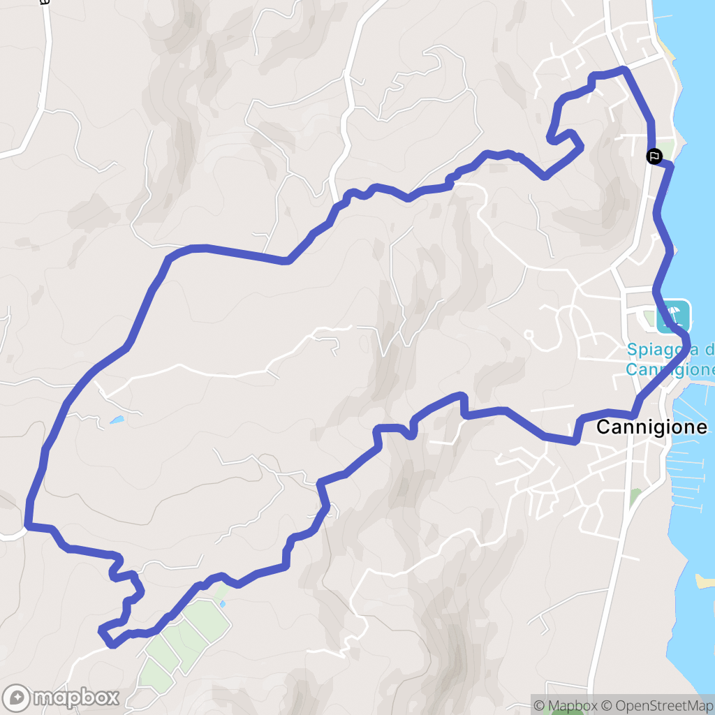 Cannigione : carte du parcours de randonnée - Italy