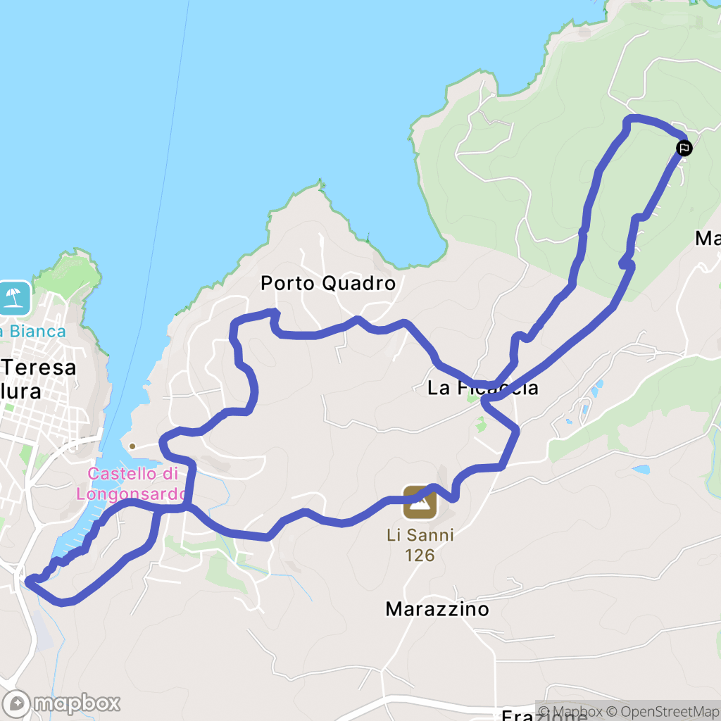 : carte du parcours de randonnée - Italy