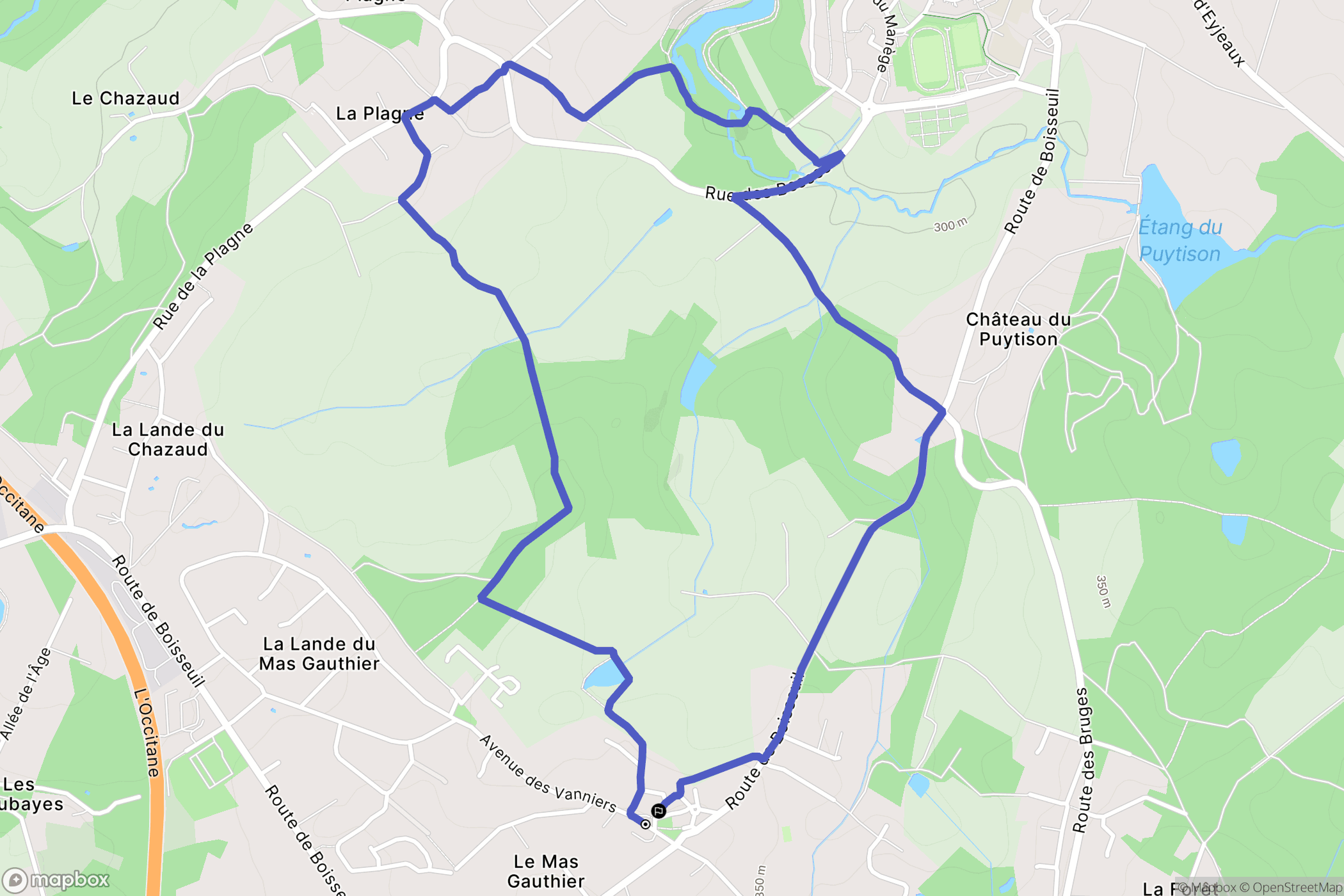 Feytiat : carte du parcours de randonnée - France