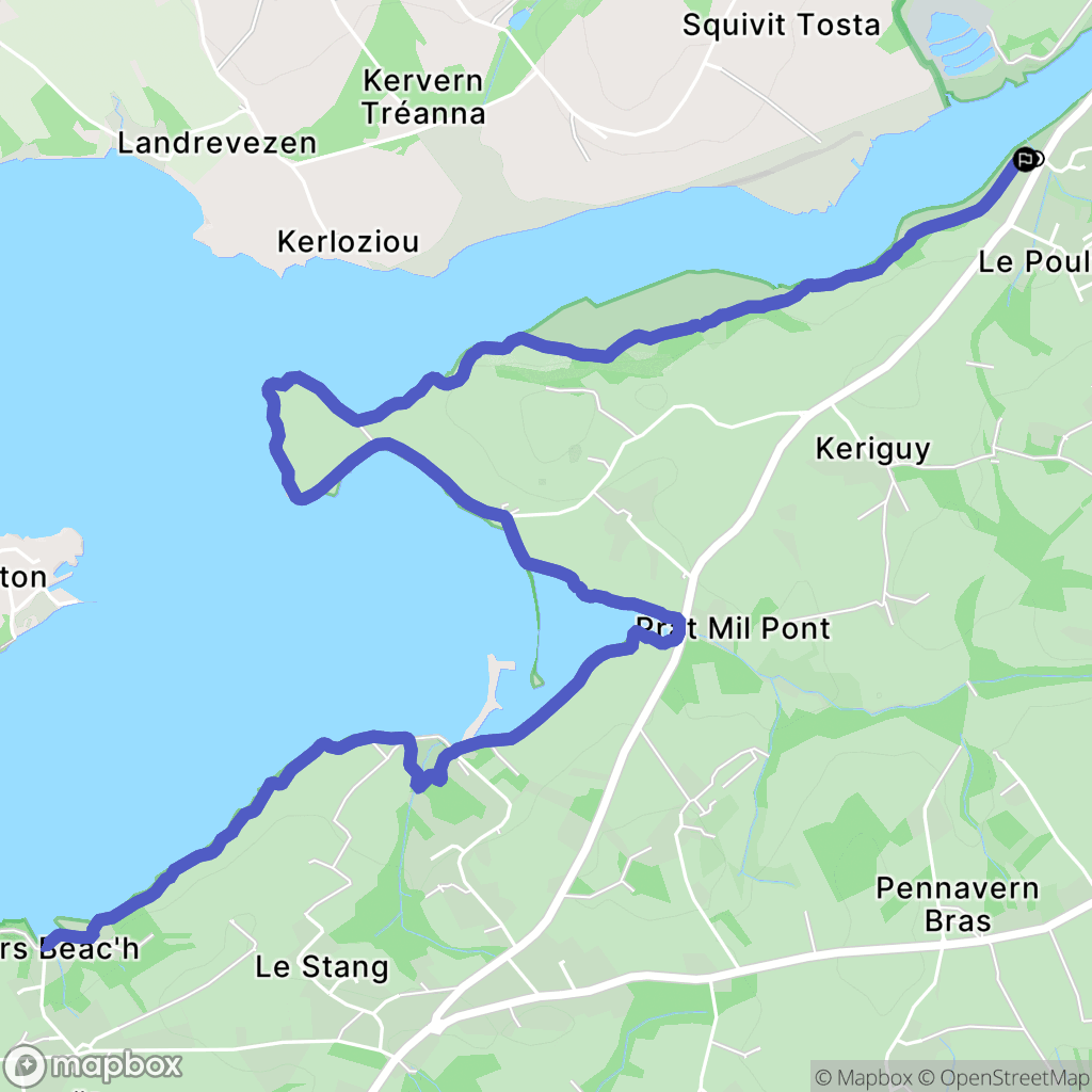 Daoulas : carte du parcours de randonnée - France