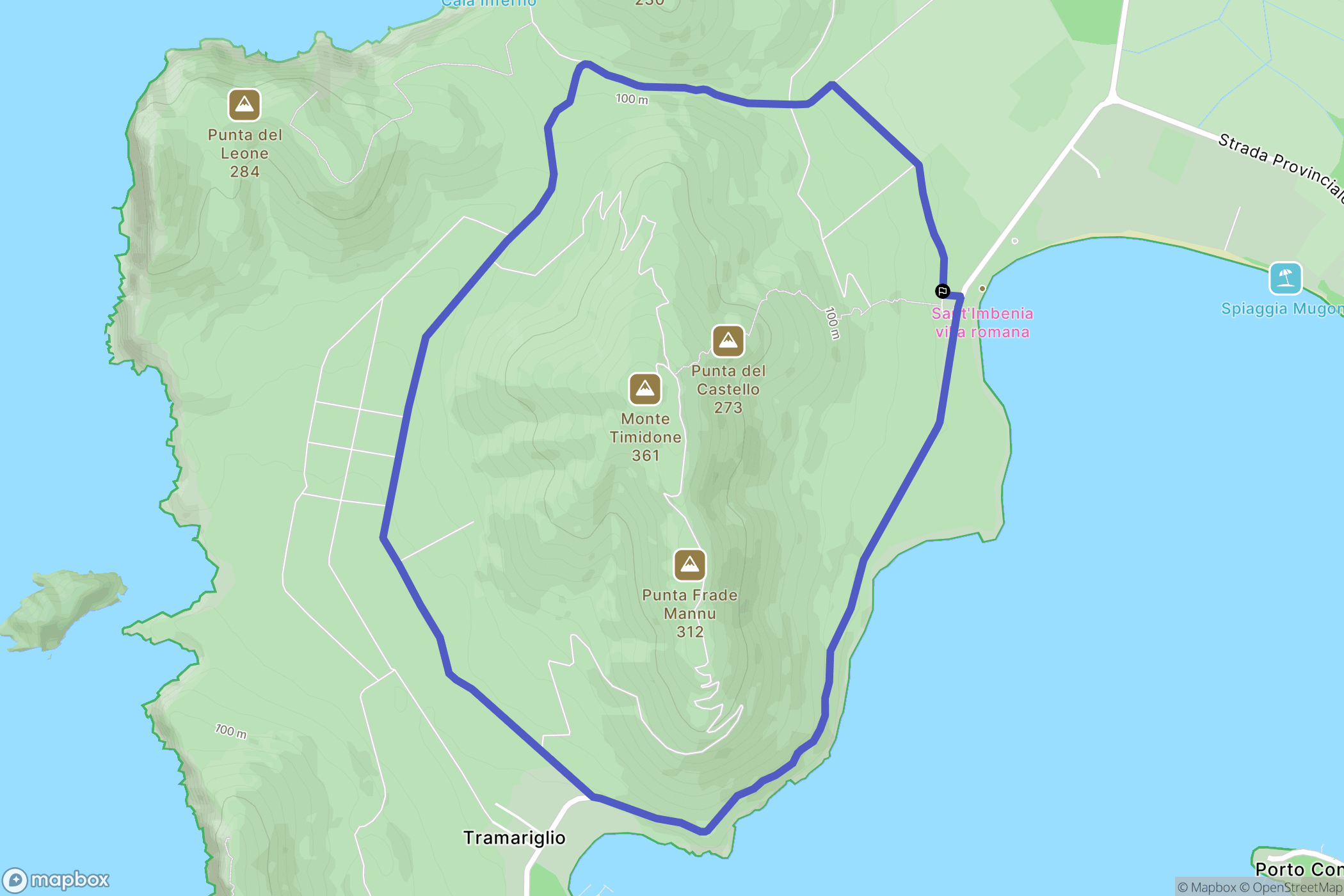 : carte du parcours de randonnée - Italy