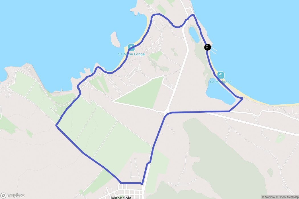 Su Pallosu : carte du parcours de randonnée - Italy