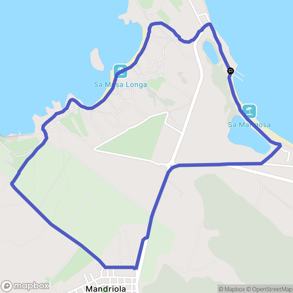 Su Pallosu : carte du parcours de randonnée - Italy