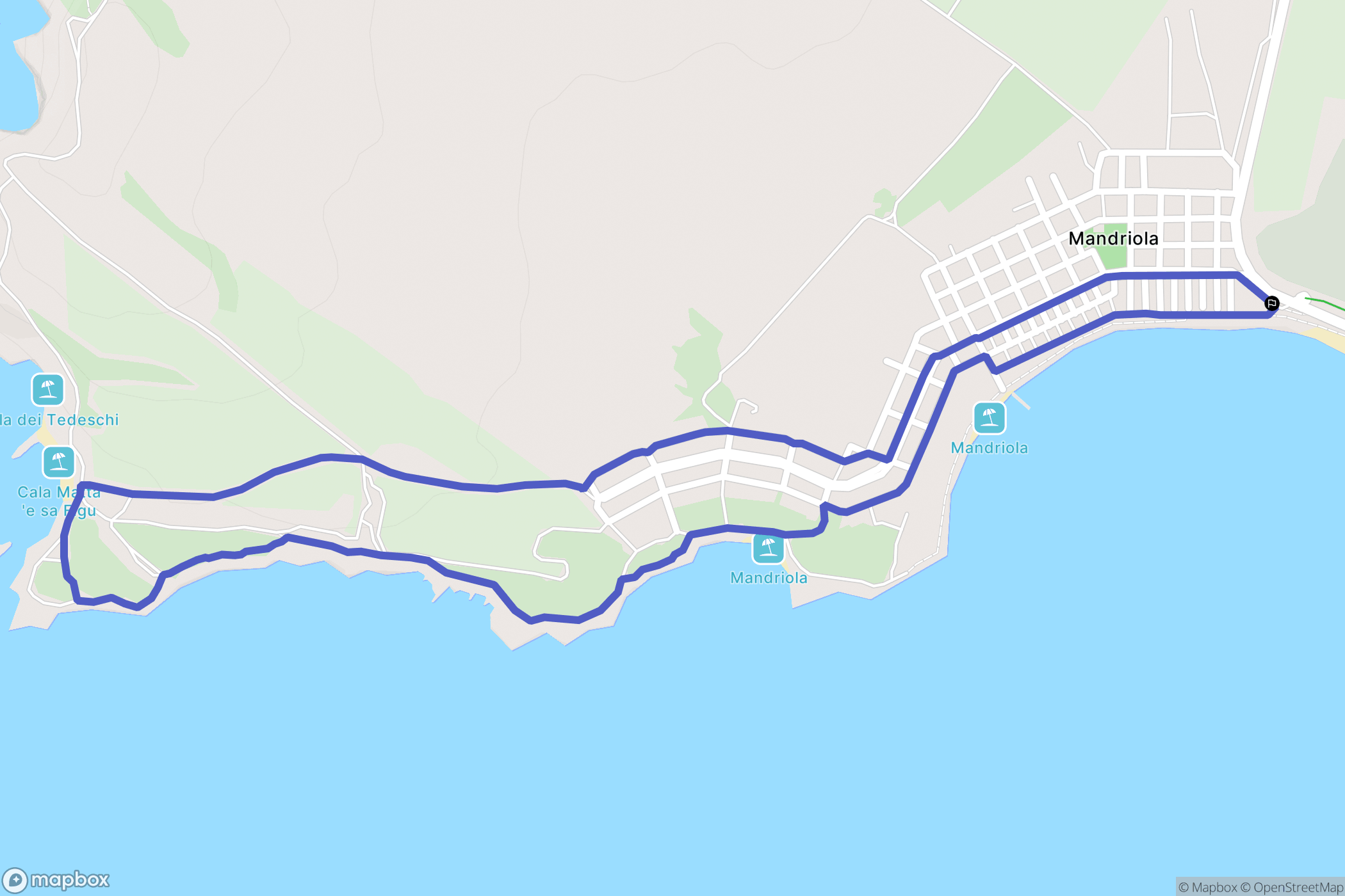 Mandriola : carte du parcours de randonnée - Italy
