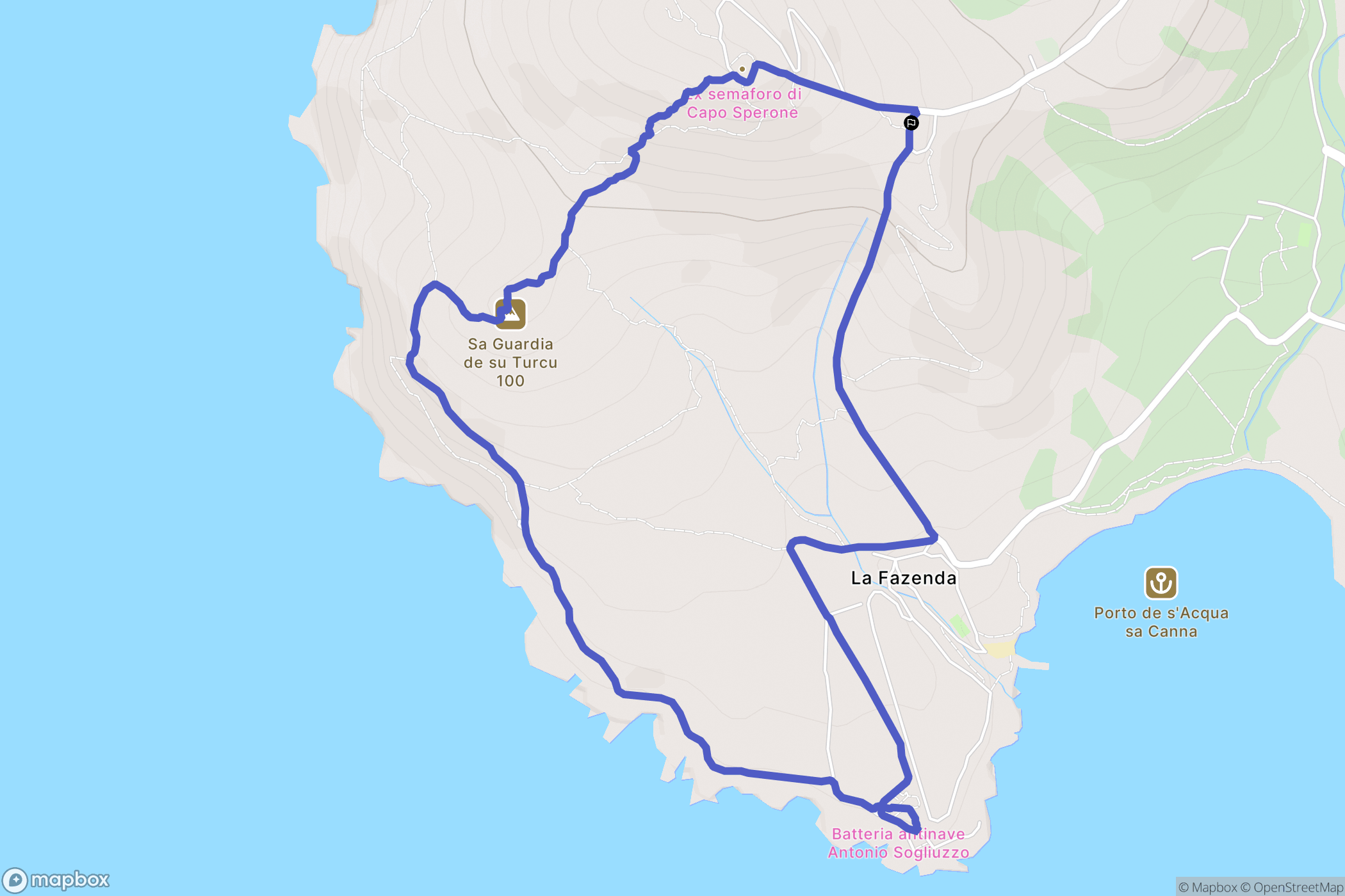  : carte du parcours de randonnée - Italy