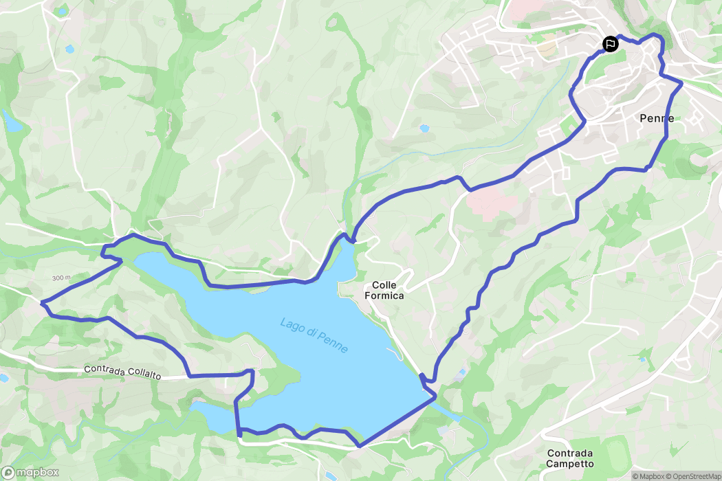 Penne : carte du parcours de randonnée - Italy