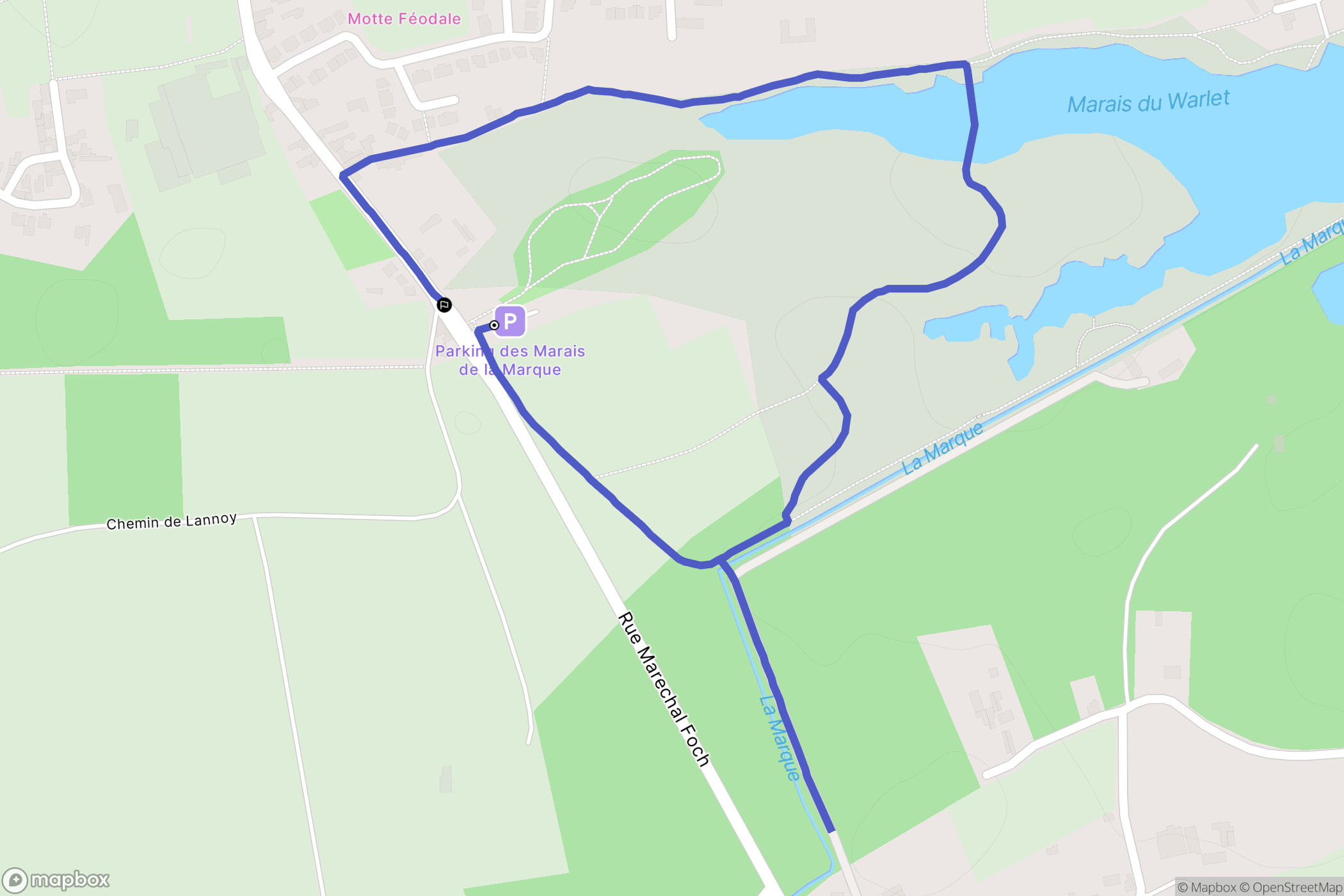 Fretin : carte du parcours de randonnée - France