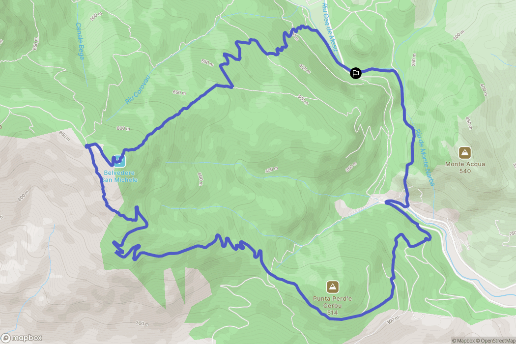 : carte du parcours de randonnée - Italy
