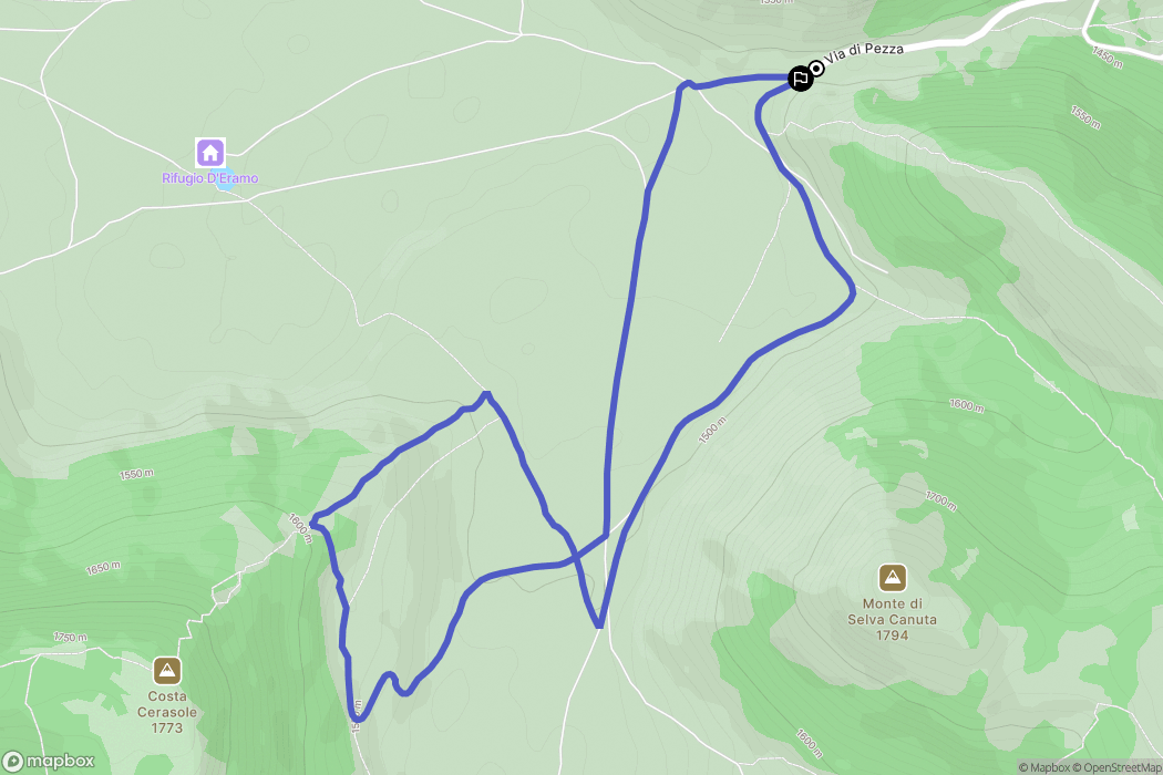  : carte du parcours de randonnée - Italy