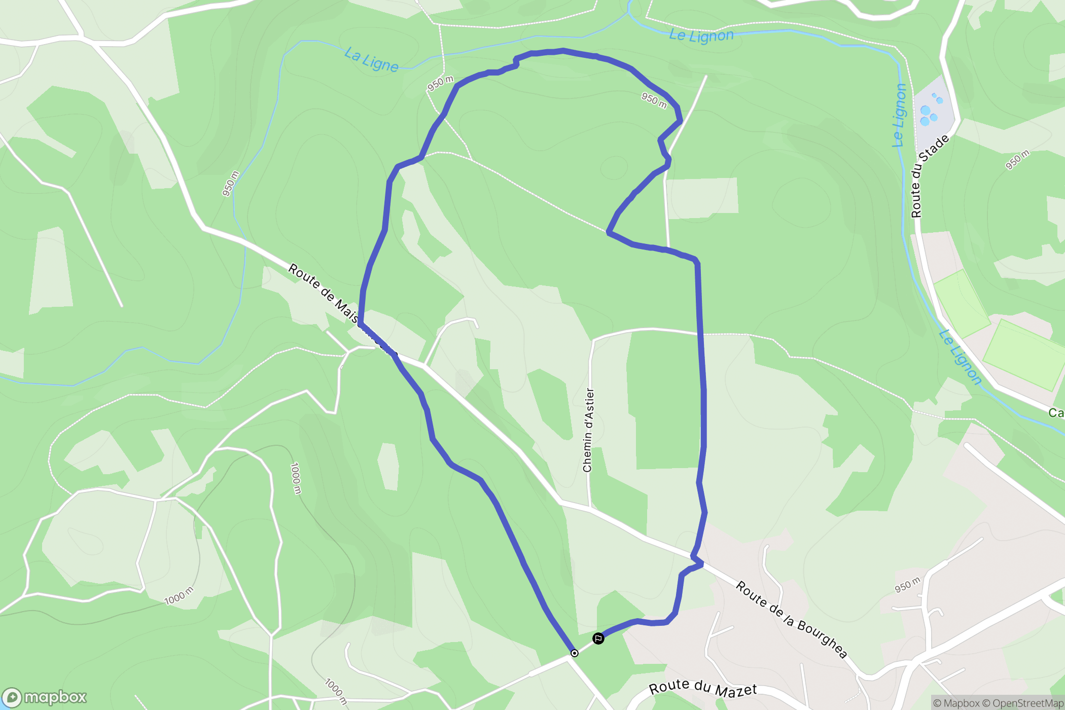Le Chambon-sur-Lignon : carte du parcours de randonnée - France