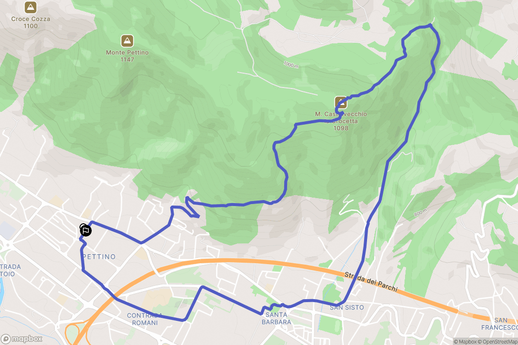 L'Aquila : carte du parcours de randonnée - Italy