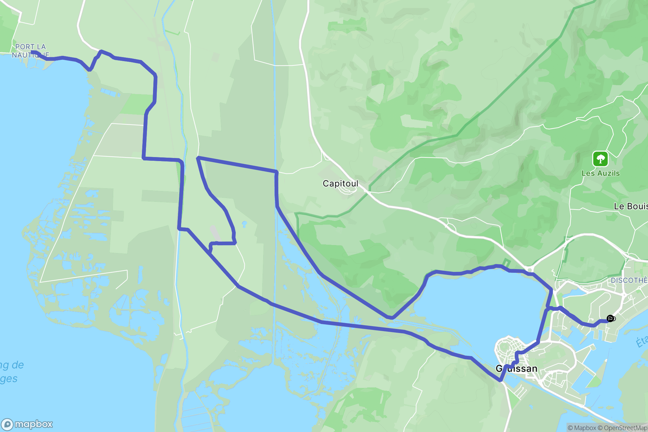 Gruissan : carte du parcours de randonnée - France