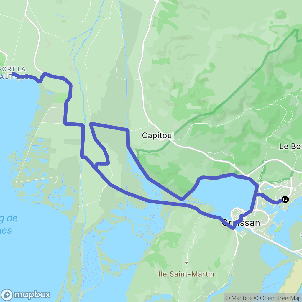Gruissan : carte du parcours de randonnée - France