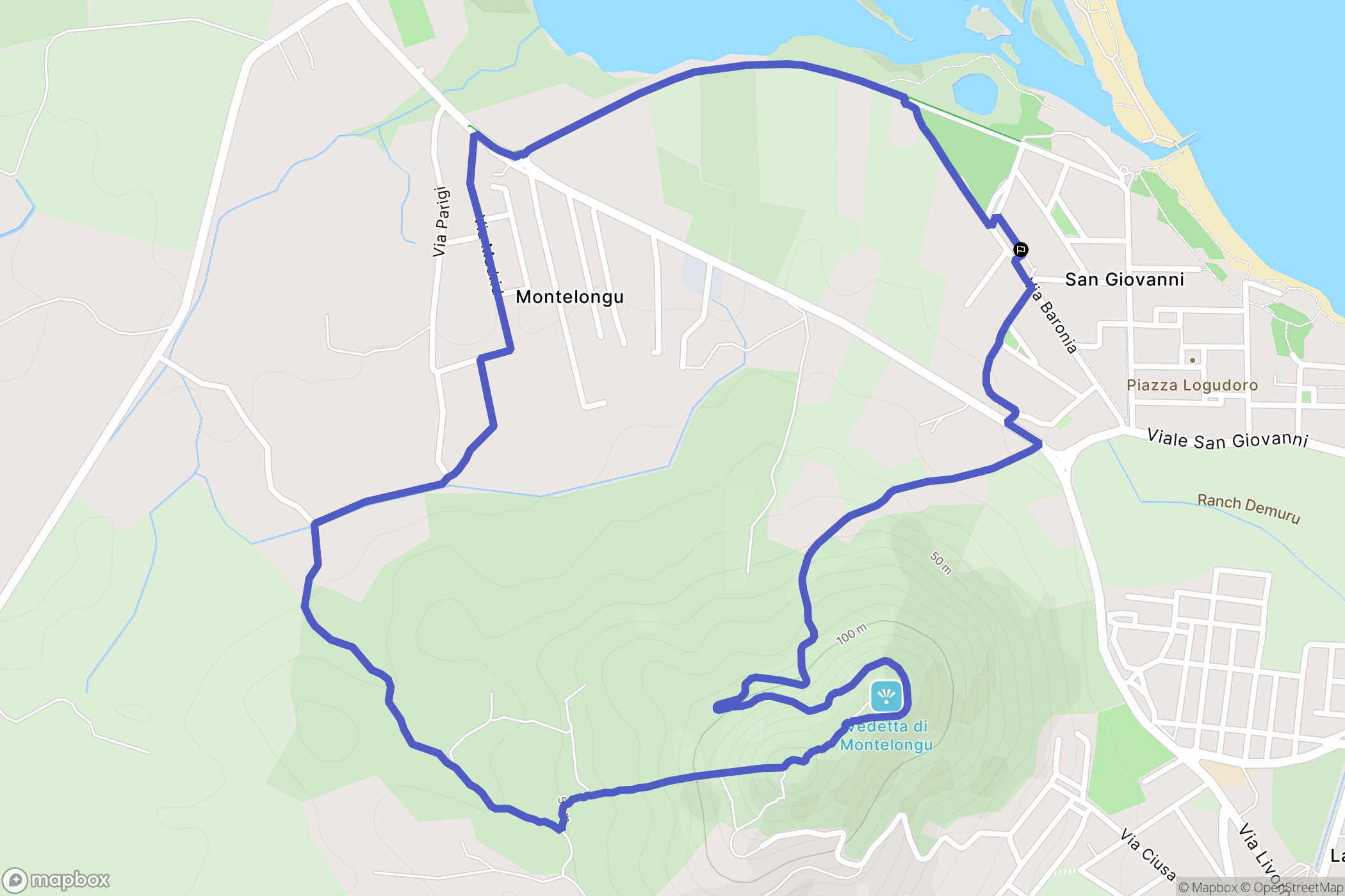 San Giovanni : carte du parcours de randonnée - Italy
