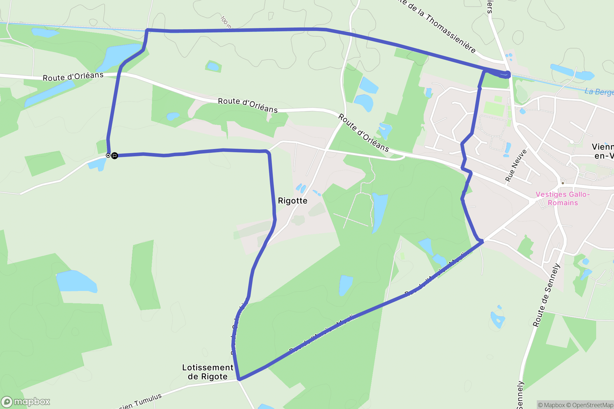 Vienne-en-Val : carte du parcours de randonnée - France