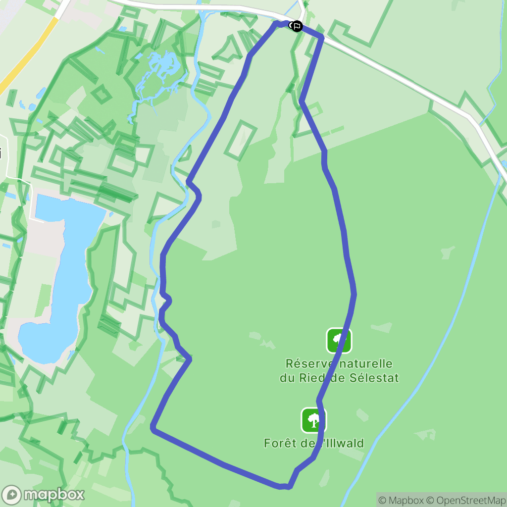 Sélestat : carte du parcours de randonnée - France