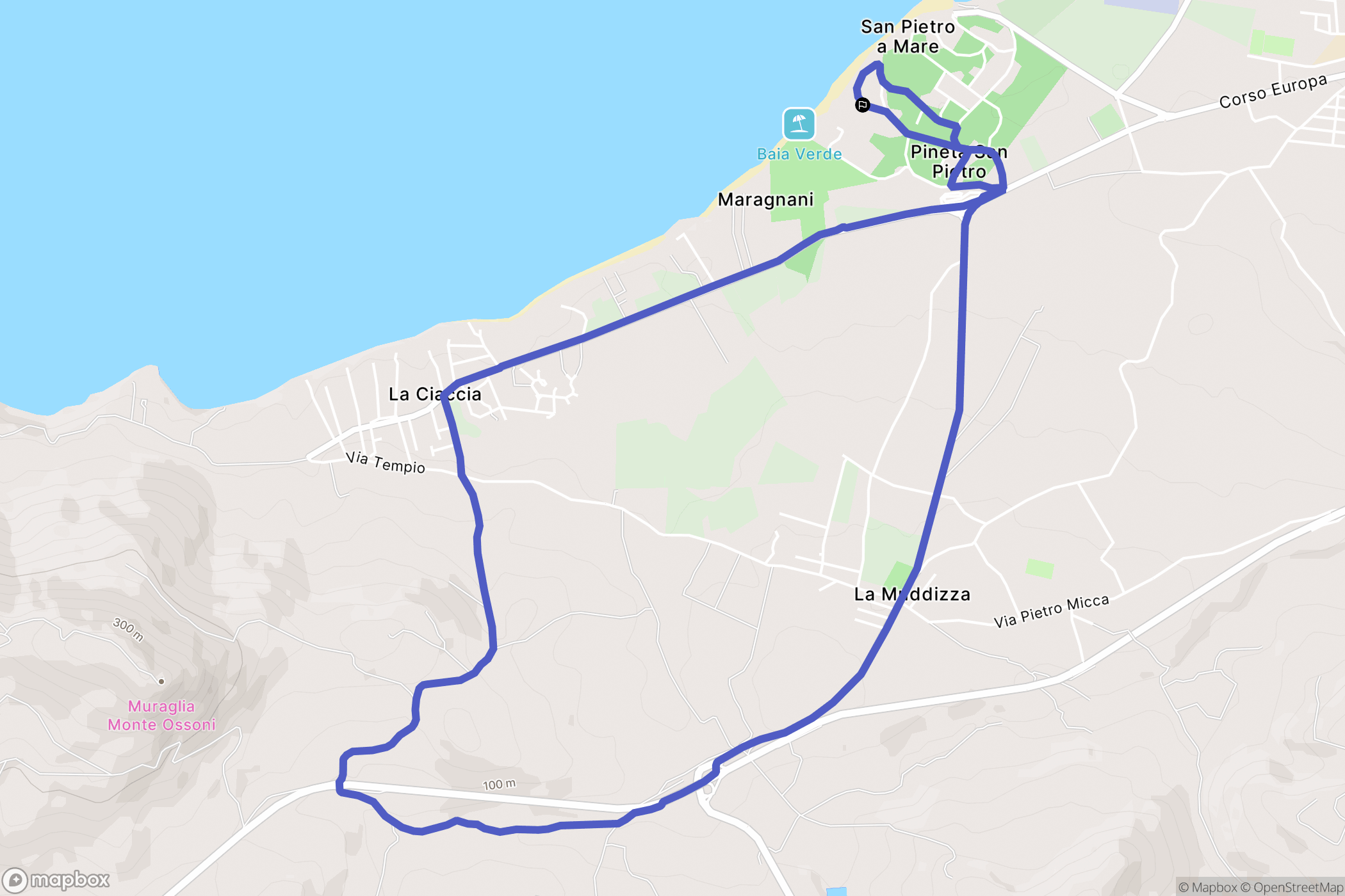 San Pietro a Mare : carte du parcours de randonnée - Italy