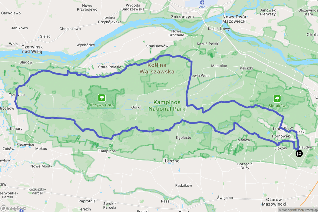 Stare Babice: mapa trasy - Poland