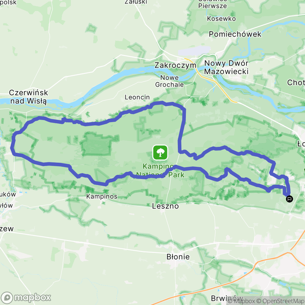 Stare Babice: mapa trasy - Poland