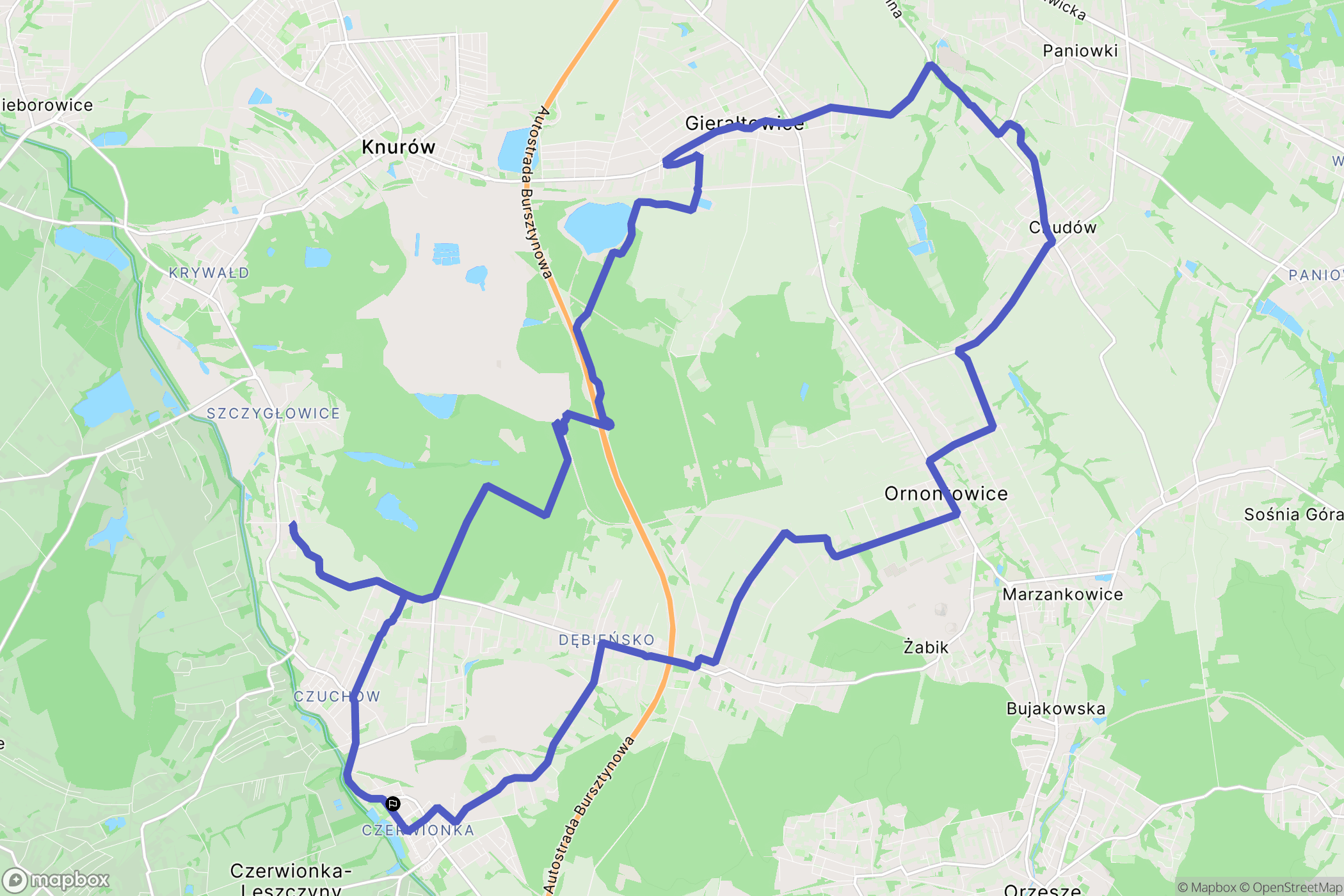 Czerwionka-Leszczyny: mapa trasy - Poland