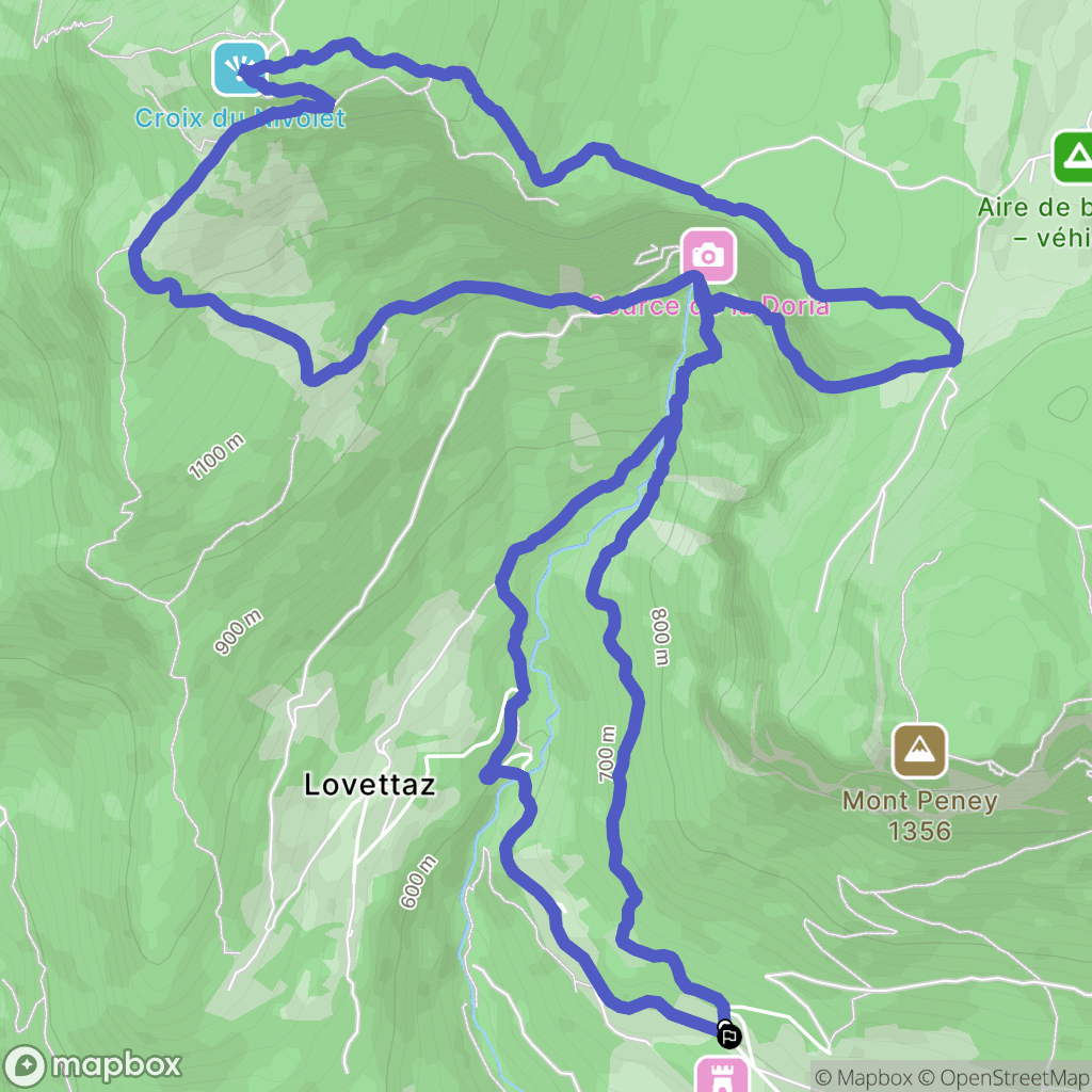 Saint-Jean-d'Arvey : carte du parcours de randonnée - France