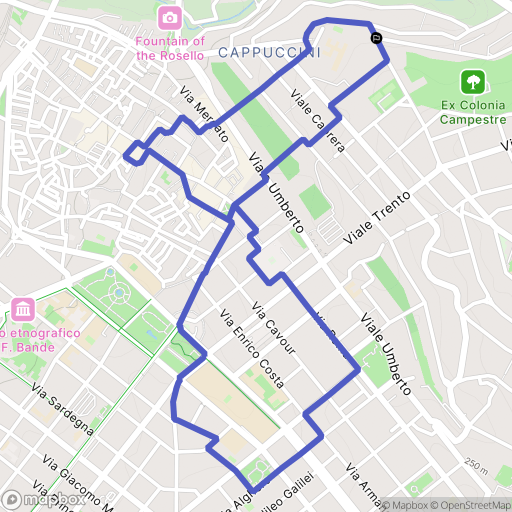 Sassari : carte du parcours de randonnée - Italy