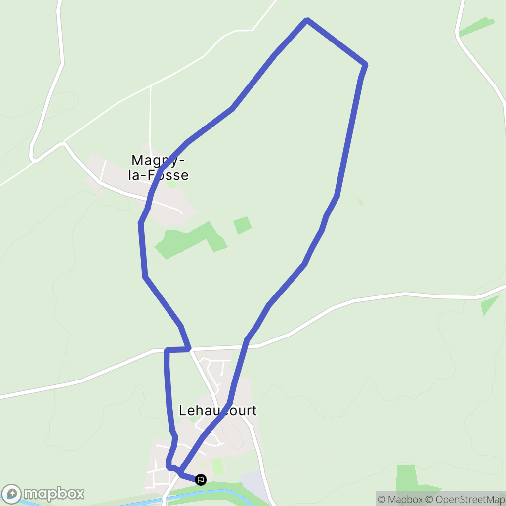 Lehaucourt : carte du parcours de randonnée - France