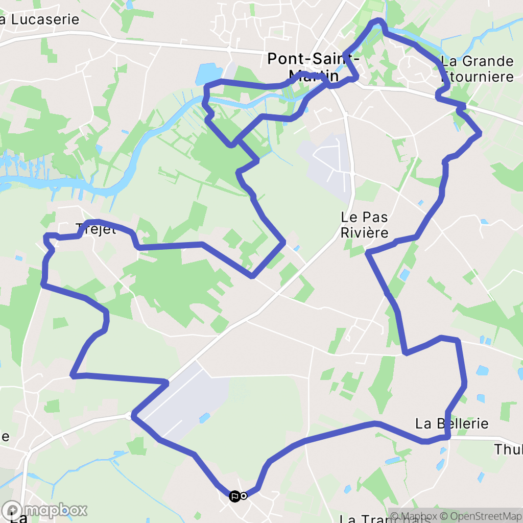 La Chevrolière : carte du parcours de randonnée - France