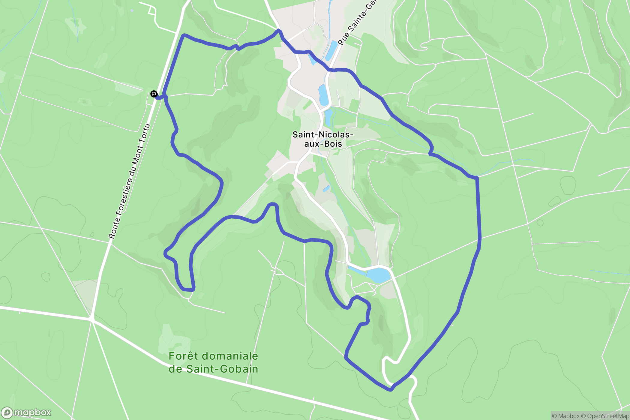 Saint-Gobain : carte du parcours de randonnée - France