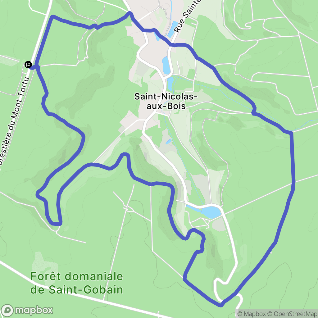 Saint-Gobain : carte du parcours de randonnée - France