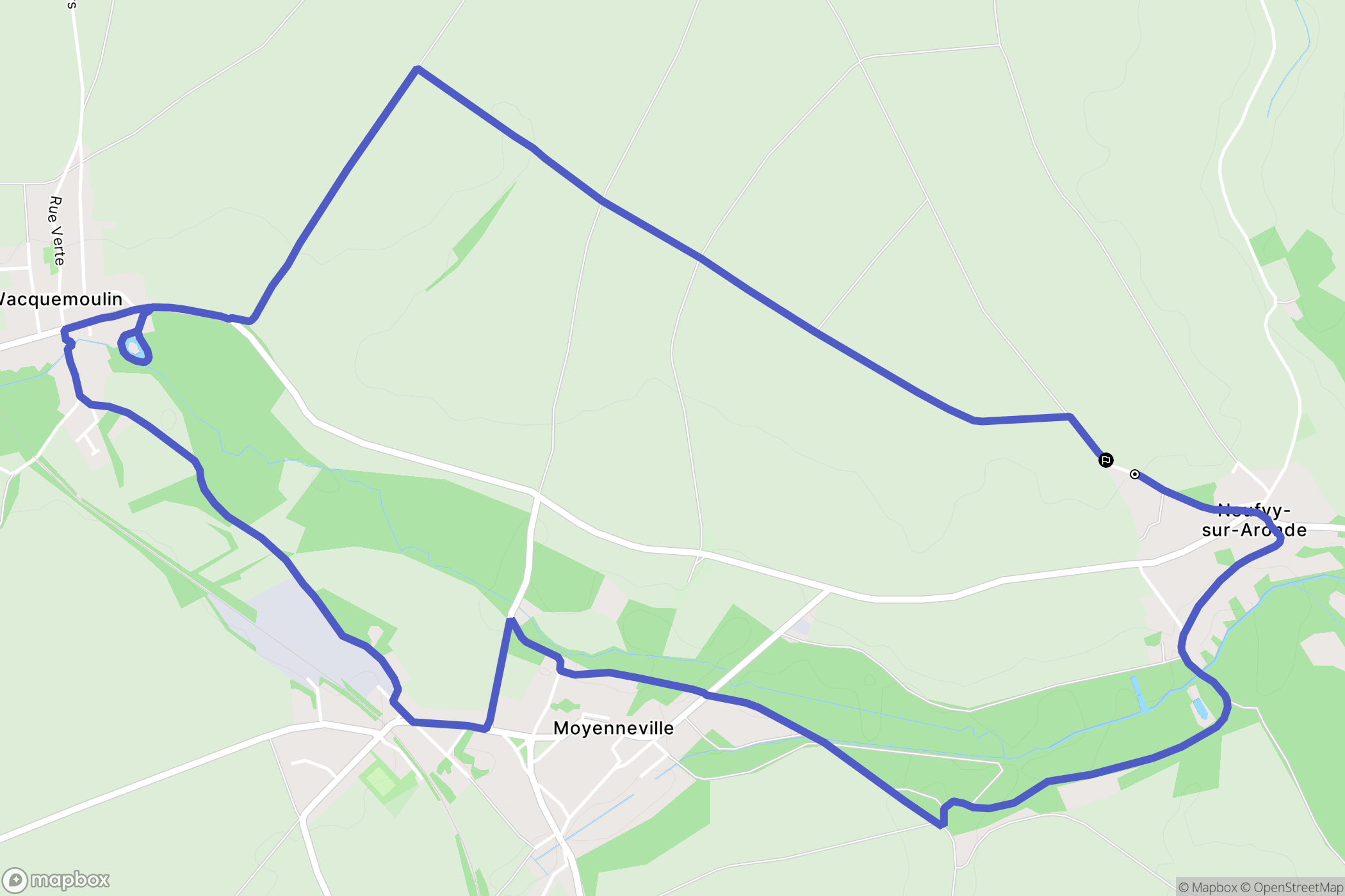 Neufvy-sur-Aronde : carte du parcours de randonnée - France