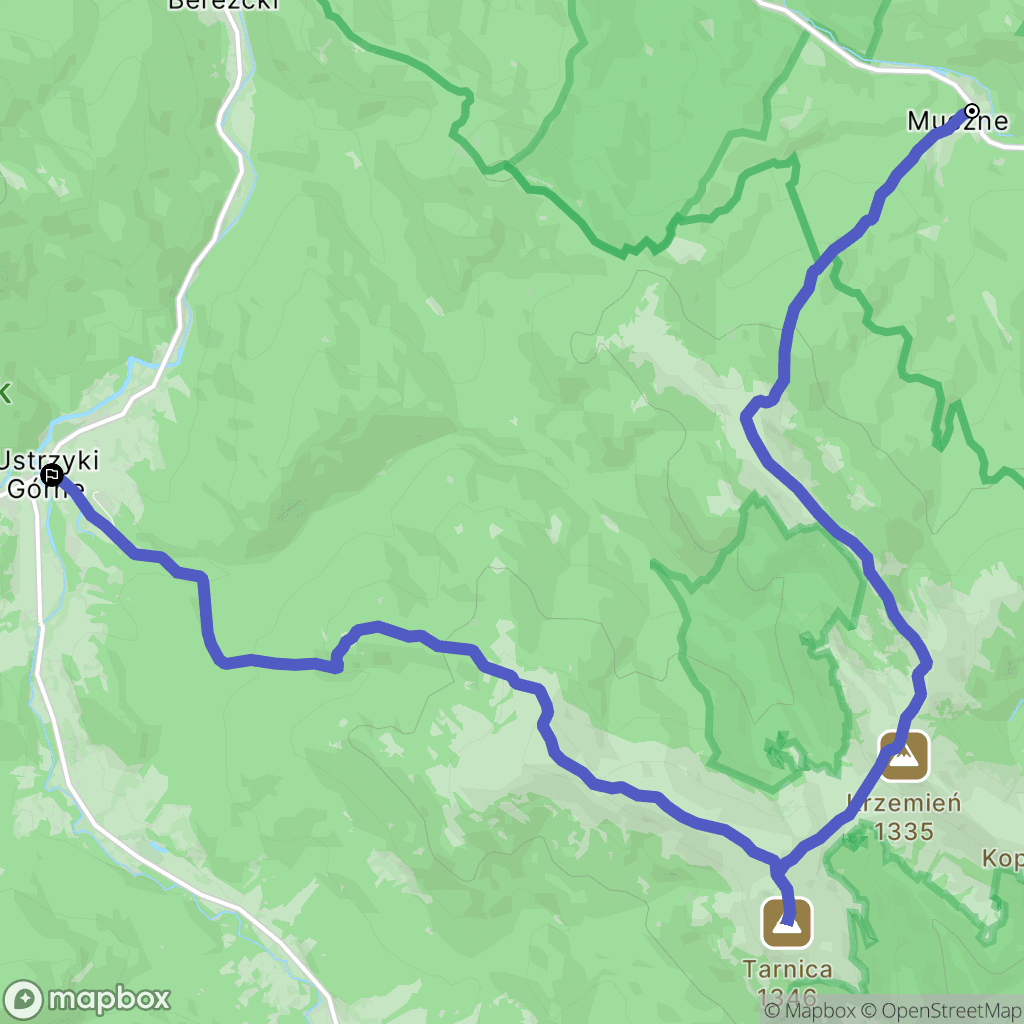 Muczne: mapa trasy - Poland