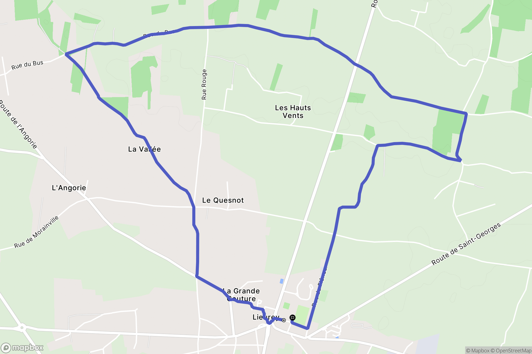Lieurey : carte du parcours de randonnée - France